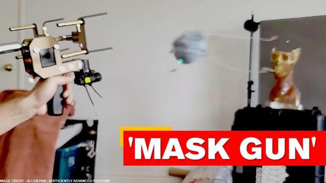 YouTuber creates gun that shoots face masks onto people's faces; watch video