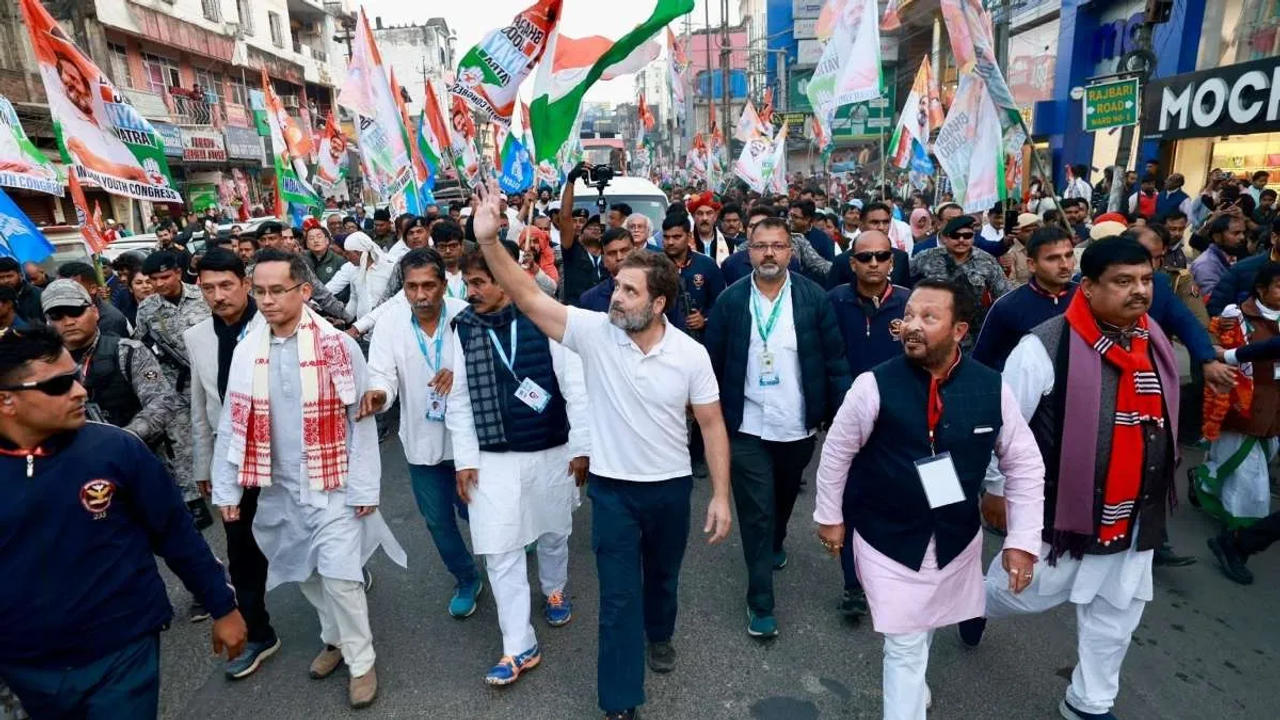 Congress leader Rahul Gandhi during 'Bharat Jodo Nyay Yatra' 