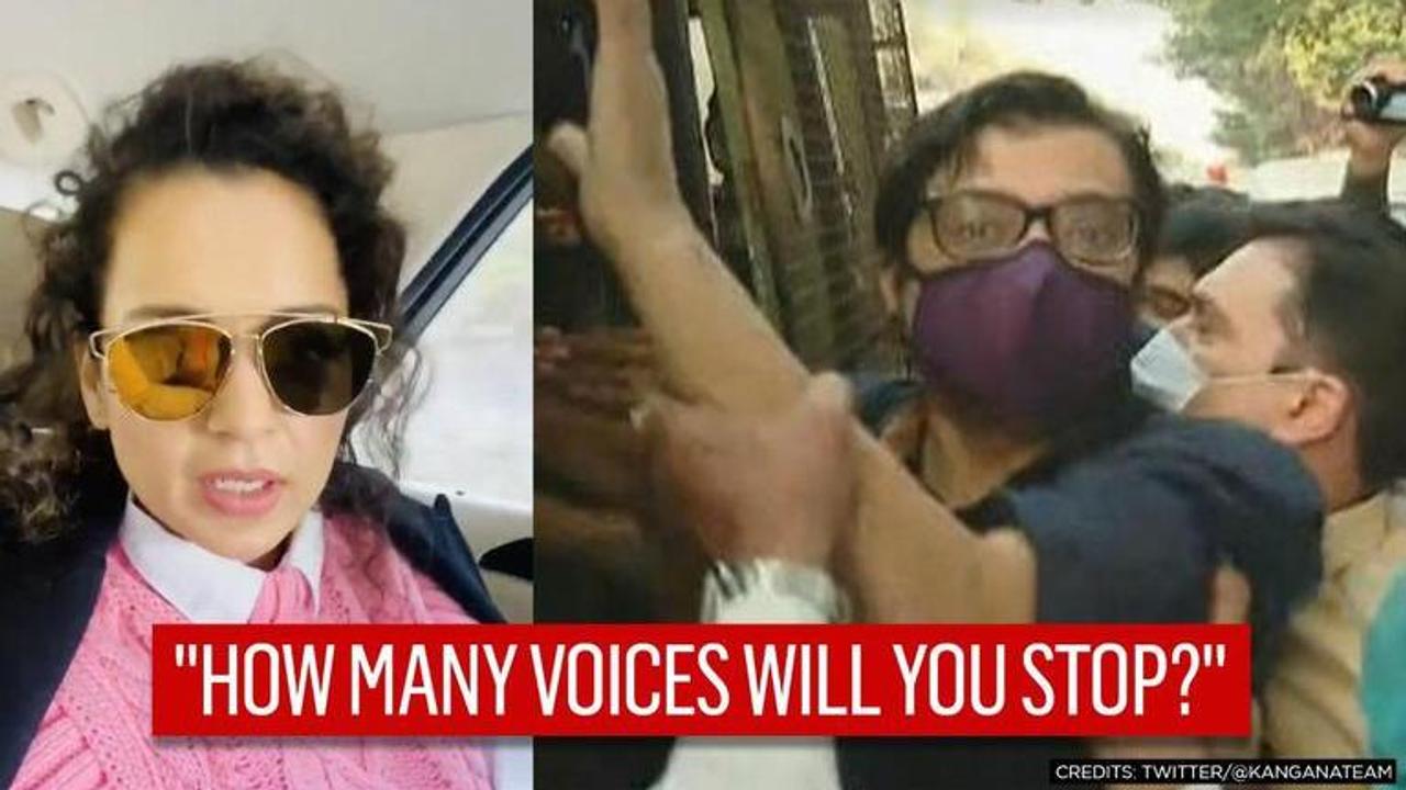 Kangana Ranaut backs Arnab with strong message , asks 'how many voices will you suppress?'