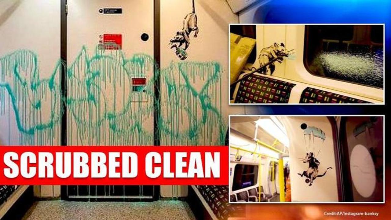 BanksyBanksy's London Underground artwork scrubbed clean in compliance to anti-graffiti policy