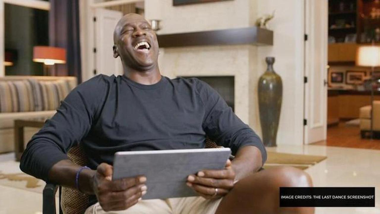 michael jordan laughing