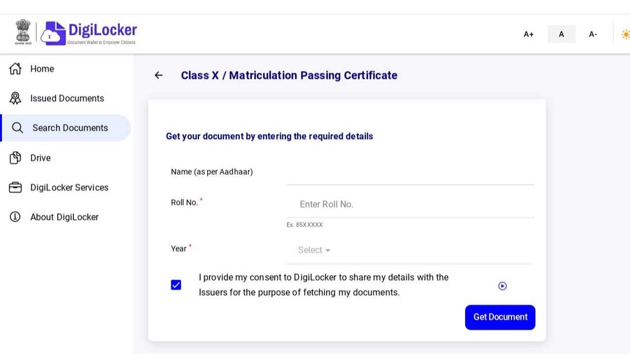 Board Result Marksheet on Digilocker