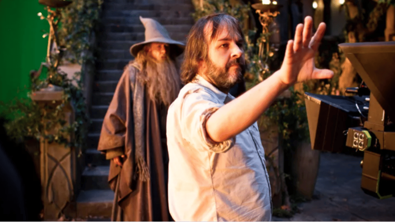 Peter Jackson on the sets of The Lord of the Rings