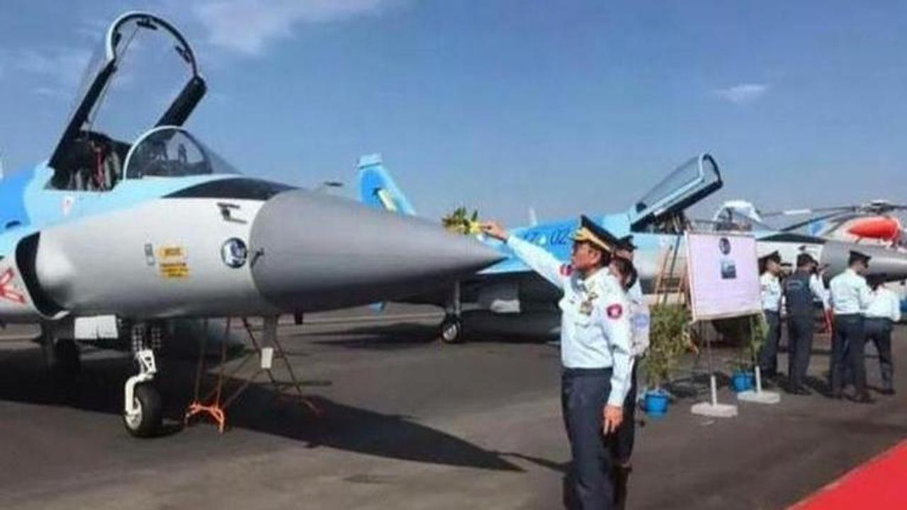 A JF-17 Thunder aircraft in its Burmese livery.