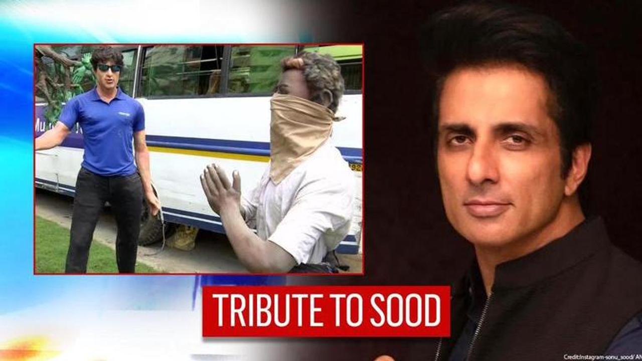 Sonu Sood's heroics hailed with statue at Durga Puja pandal; actor reacts to tribute