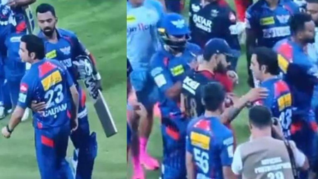 gambhir vs kohli ipl 2023 fight video