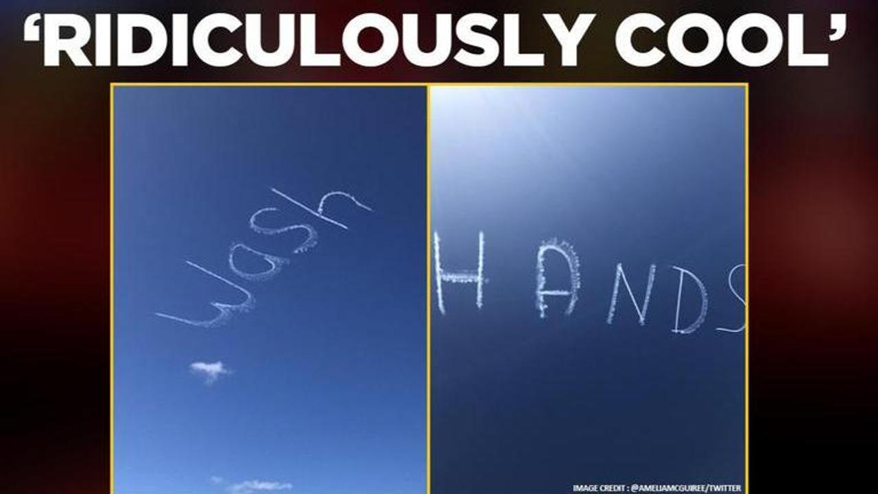 Coronavirus: 'Wash Hands' message appears above Sydney, Australia