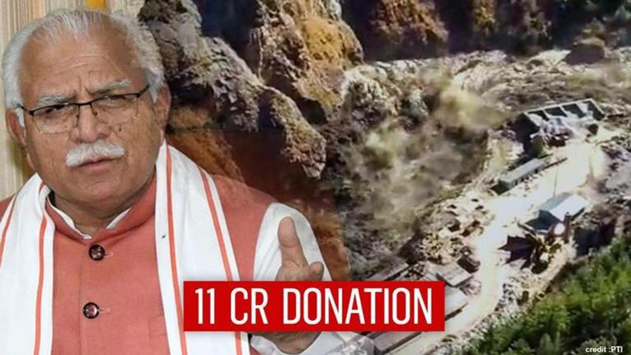 Haryana CM donates Rs 11 crore to the USDRF, says, 'all possible help will be provided'