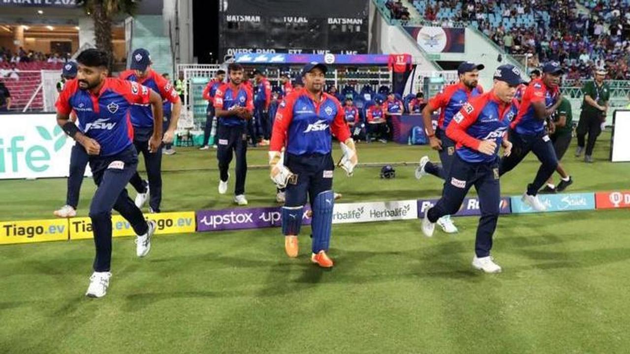 Delhi Capitals team in action