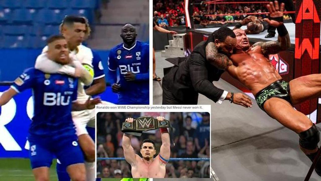 'Cristiano Ronaldo doing Randy Orton signature': Fans brutally troll CR7 WWE tackle