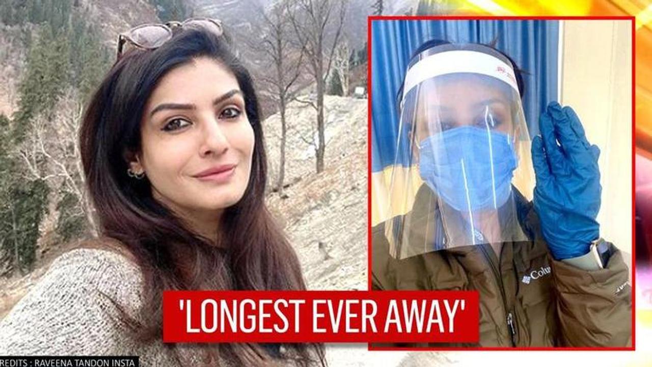 Raveena Tandon returns home post completing 'longest outdoor' shoot, share in-flight pics