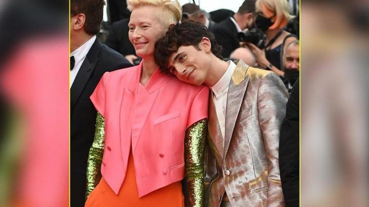 Tilda Swinton and Timothée Chalamet