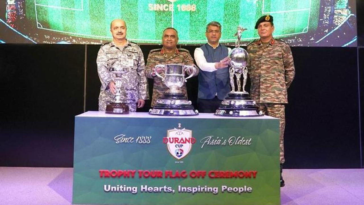 Durand Cup ‘TROPHY TOUR’ flagged off by the service chiefs and AIFF boss Kalyan Chaubey