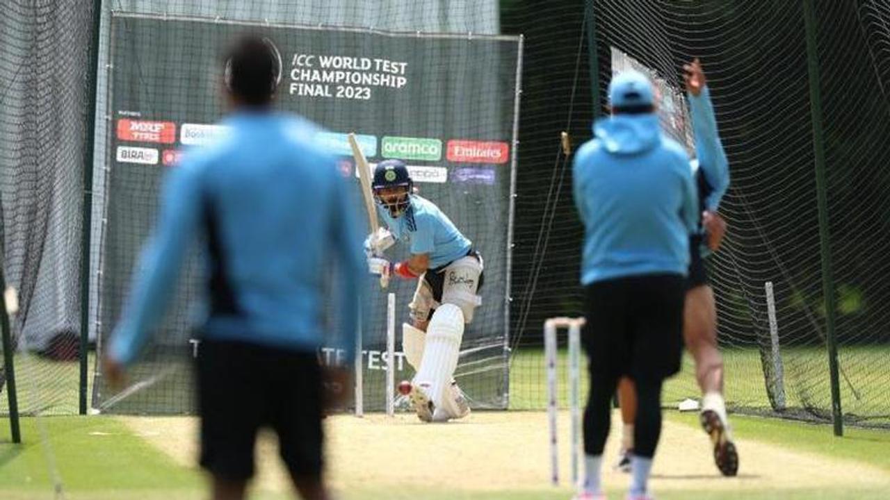 Virat Kohli in training nets