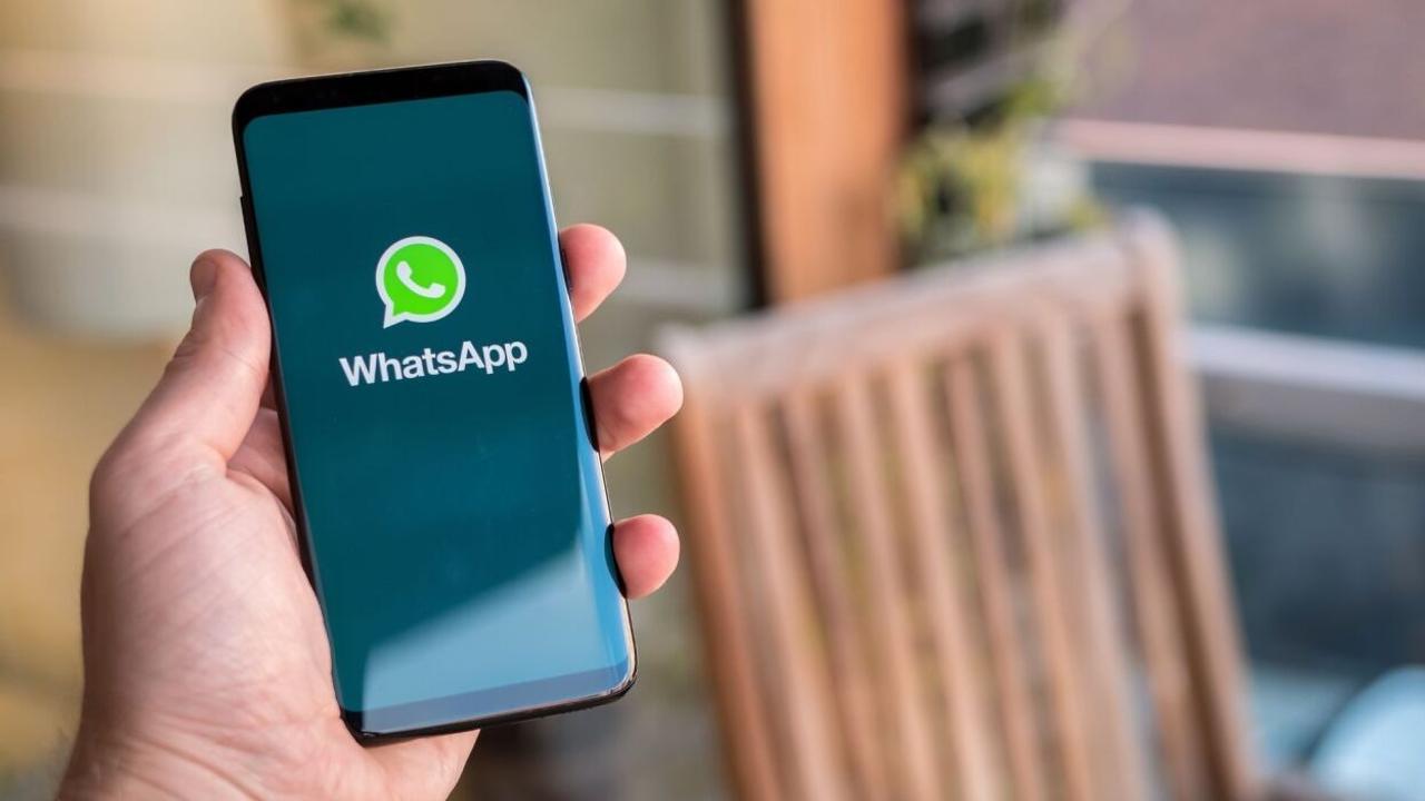 WhatsApp logo on phone