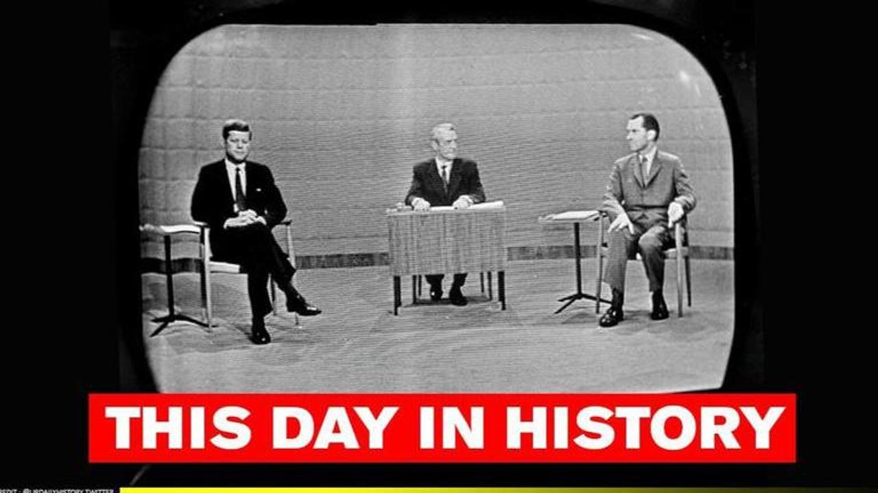 Kennedy and Nixon square of in first televised debate watched by 70 million