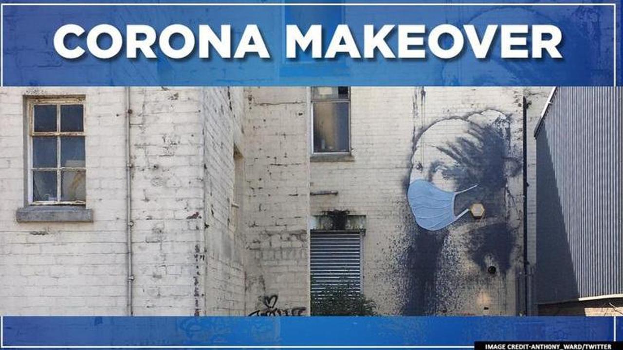 Banksy's famous 'Girl with a Pierced Eardrum' gets a corona makeover in the pandemic era