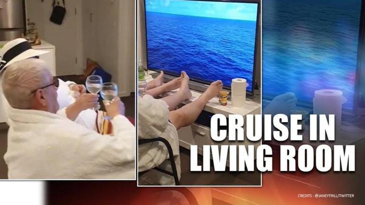 Coronavirus scare: Australian couple recreates cancelled cruise vacation in living room