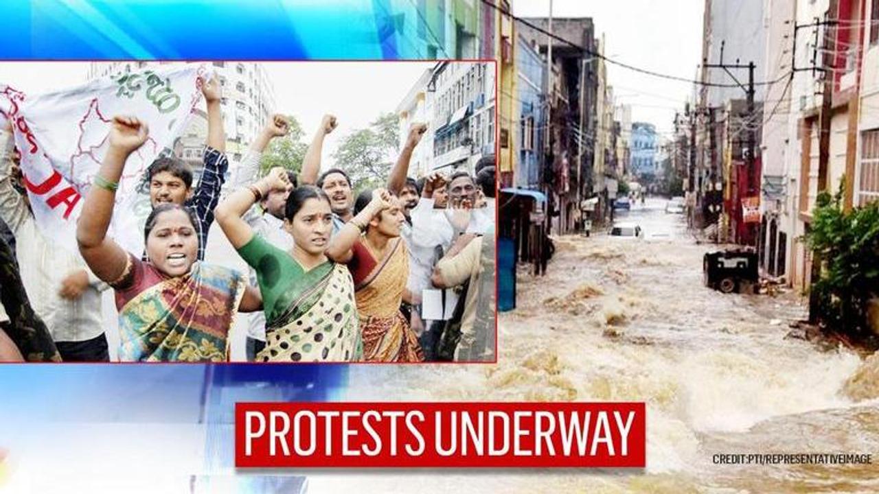 Protests begin in Hyderabad after Telangana govt halts flood relief aid, 10 arrested