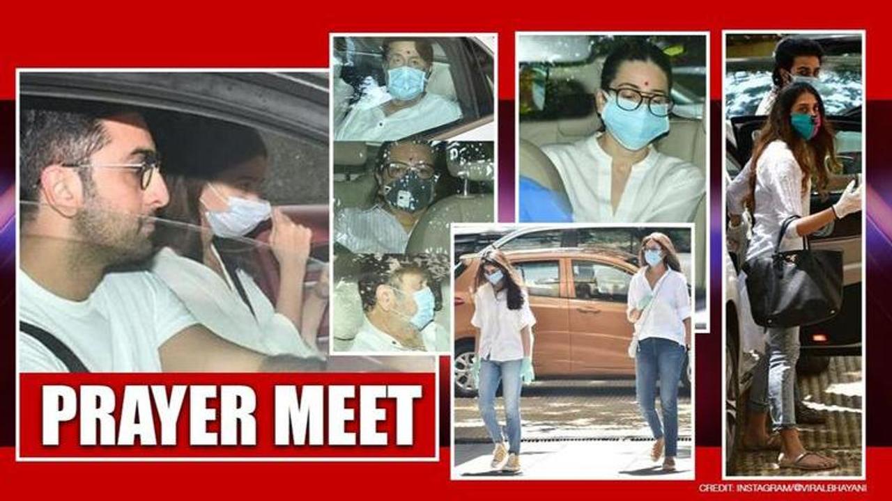 Alia Bhatt, Kapoors, Shweta Bachchan come together for Rishi Kapoor's 13th day prayer meet