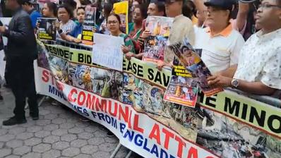 Hindus Protest Outside United Nations HQ Against Ongoing Violence in Politically Unstable Bangladesh.