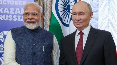 PM Narendra Modi with Vladimir Putin