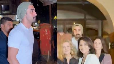 Ranbir Kapoor steps out for dinner with family