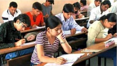 Students giving exam