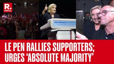 Marine Le Pen Rallies Supporters, Urges Absolute Majority After First-Round Gains In French Election