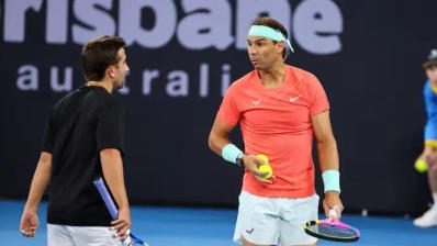 Rafael Nadal in action