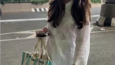 Tara Sutaria sports white ethnic outfit at the airport