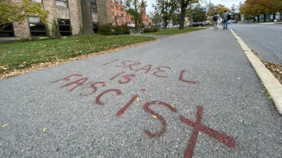 Anti-Israel graffiti at Cornell University