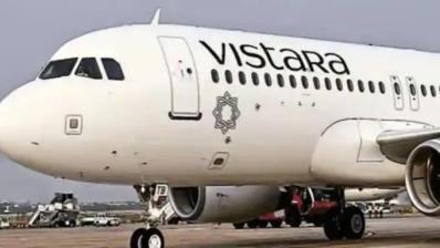 A representative image of Vistara airplane parked at the airport.