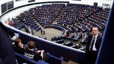 Parliament members attend a session at the European Parliament, Tuesday, April 23, 2024 in Strasbourg, eastern France. 