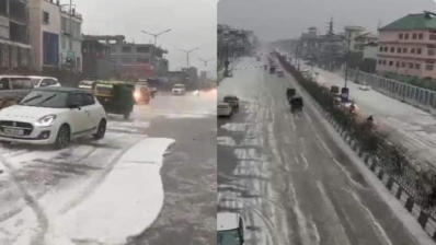 A massive cyclonic hailstorm – lasting for more than 15 minutes – struck Manipur on Sunday afternoon, damaging properties worth crores of rupees.