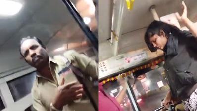 Viral Video: Hyderabad Woman Kicks and Abuses TSRTC Bus Conductors, Threatens to Kill Them