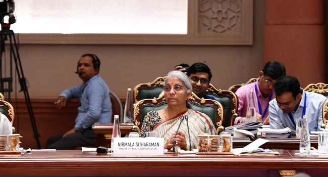 Nirmala Sitharaman chairs a pre-budget meeting at Bharat Mandapam 