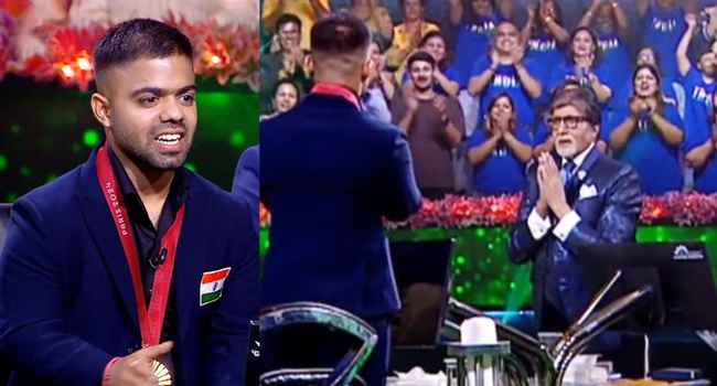 paris paralympic gold medalist navdeep stole the show in kbc