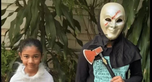 Allu Arjun's kids Ayaan and Arha enjoy Halloween