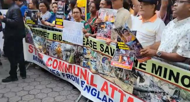 Hindus Protest Outside United Nations HQ Against Ongoing Violence in Politically Unstable Bangladesh.