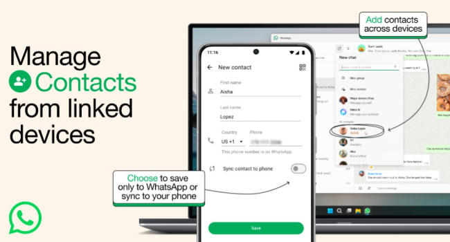 WhatsApp manage contacts