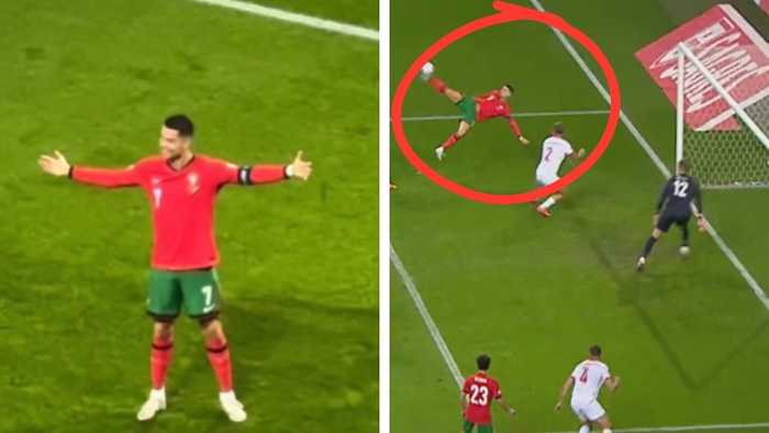 WATCH: GOAT Cristiano Ronaldo's Bicycle-Kick GOAL In Portugal vs Poland