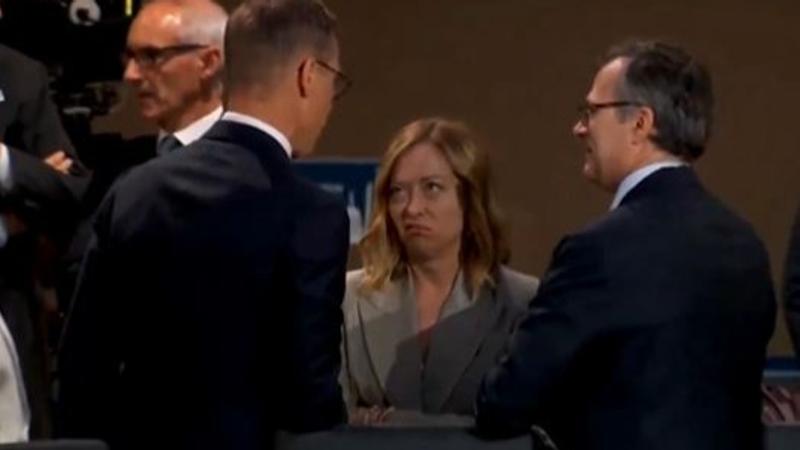 VIDEO: Giorgia Meloni Caught Rolling Eyes as Biden Arrives Late for NATO Summit