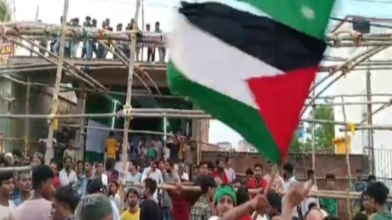 Palestinian Flag Being Waved During Muharram 