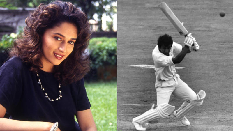 Madhuri Dixit and Sunil Gavaskar