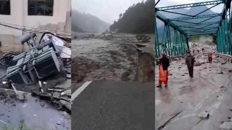 A devastating cloudburst near Manali, Himachal Pradesh has triggered severe flooding, forcing the closure of the Manali-Leh road. 