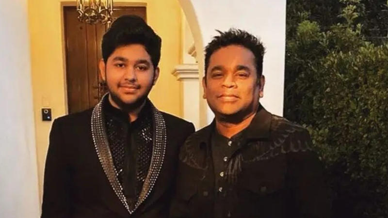 A file photo of AR Rahman and his son 