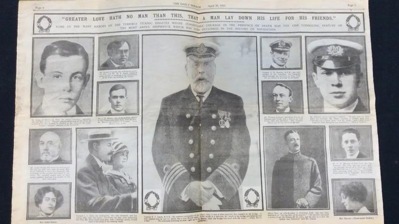 A newspaper capturing the immediate aftermath of the Titanic tragedy