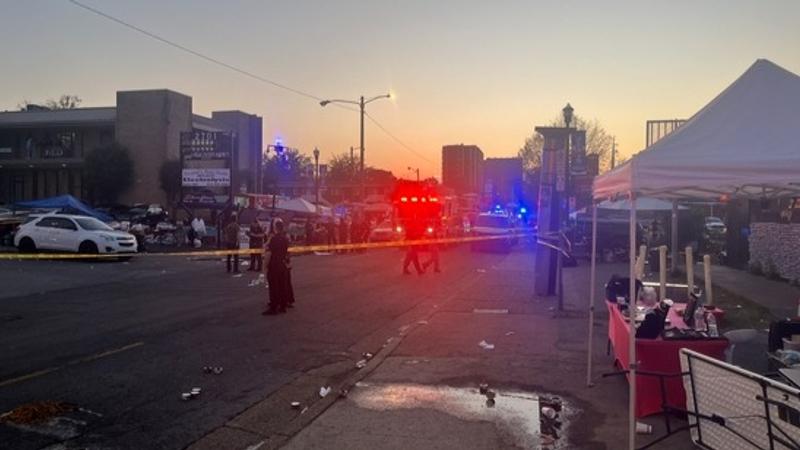 According to Nashville police, the violence resulted from an exchange of fire between two groups situated on opposite sides of the street. 