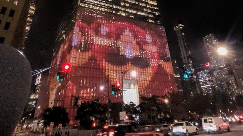 An illuminated view of the One World Trade Center ahead of the Diwali